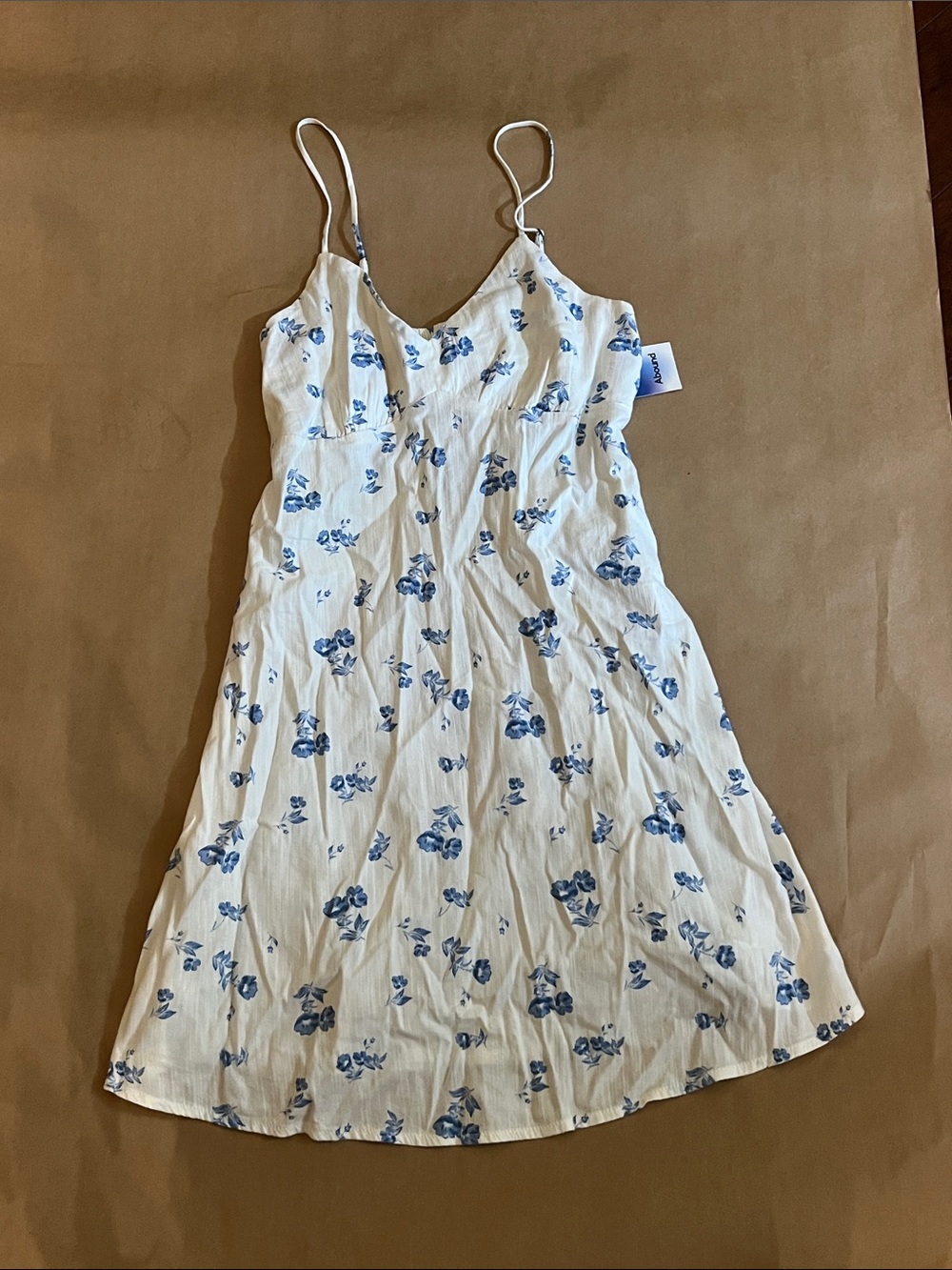 Abound White Mini Slip Dress with Blue Floral Print
